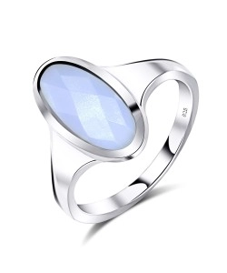 Blue Chalcedony Silver Rings NSR-2337